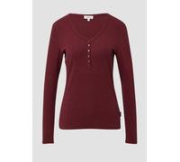 Ripp-Langarmshirt mit Knopfleiste im Slim Fit 44 rot 2170091.3902.44