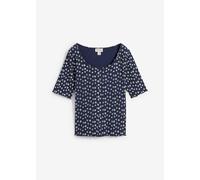 Ripp-Shirt mit Blumendruck aus reiner Baumwolle 40/42 (M)