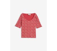 Ripp-Shirt mit Blumendruck aus reiner Baumwolle 52/54 (XXL)