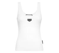 Tanktop PHILIPP PLEIN "Tank-Top", Damen, Gr. XL, 01, weiß, Obermaterial: 48% Baumwolle, 48% Modal, 4% Elasthan, Tops Tanktop (75837902-XL) 01, weiß