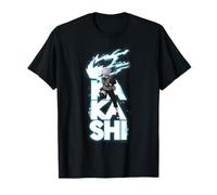 Ripple Junction Offiziell lizenzierte Naruto Kakashi Stacked Type T-Shirt für Anime-Fans, Herren, Unisex, Schwarz, S