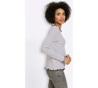 Rippshirt ecru-marine-geringelt 44