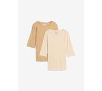 Rippshirt mit reiner Bio-Baumwolle (2er Pack) 40/42 (M)