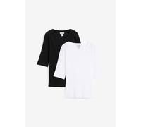 Rippshirt mit reiner Bio-Baumwolle (2er Pack) 40/42 (M)