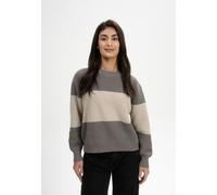 MELA Bio-Damen-Strickpullover 'ADAH' mit Rundhalsausschnitt, bear/kiesel, Gr. M