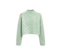Rippstrick-Pullover mit Argyle-Muster und halbem Stehkragen Einheitsgröße