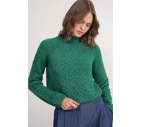 Rippstrick-Pullover mit Argyle-Muster und halbem Stehkragen S/M