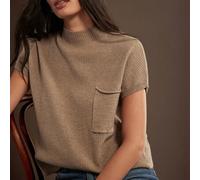Rippstrick-Pullover mit Stehkragen und kurzen Ärmeln, Herbst/Winter 2026, Western-Stil, Cowgirl-Kleidung, Rodeo, weiblicher Country-Look, Herbst, süße