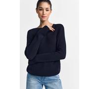 Rippstrickpullover mit Crewneck L midnight blue