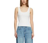 Ripptanktop COMMA, Damen, Gr. 34, weiß, Feinripp, Obermaterial: 97% Baumwolle, 3% Elasthan, unifarben, regular fit normal, Rundhals, Tops, mit Rippstruktur (67947661-34) weiß