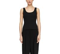 Ripptanktop COMMA, Damen, Gr. 44, schwarz, Rippware, Obermaterial: 95% Baumwolle, 5% Elasthan, unifarben, körpernah hüftbedeckend, Rundhals, Tops, mit Stretch (46451818-44) schwarz