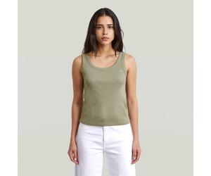 Ripptanktop G-STAR "Slim Rib Tank wmn", Damen, Gr. XS (34), lt orphus, Feinripp, Obermaterial: 98% Baumwolle, 2% Elasthan, unifarben, slim fit hüftlang, Rundhals, Tops, aus Baumwolle mit Stretch (1359