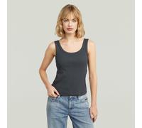 Ripptanktop G-STAR "Slim Rib Tank wmn", Damen, Gr. XXS (32), grau (petrol), Feinripp, Obermaterial: 98% Baumwolle, 2% Elasthan, unifarben, slim fit hüftlang, Rundhals, Tops, aus Baumwolle mit Stretch
