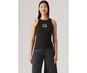 Ripptanktop LEVI'S "GR ESSENTIAL RACE", Damen, Gr. M (38), schwarz (western archival hor), Feinripp, Obermaterial: 100% Baumwolle, bedruckt, figurbetont hüftlang, Rundhals, Tops, Plakativer Druck (502