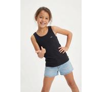 Ripptanktop LEVI'S KIDS "LVG MEET AND GREET RIBBED TANK", Mädchen, Gr. 10 (140), schwarz, Obermaterial: 95% Baumwolle, 5% Elasthan, Rundhals, Tops Ripptanktop, for GIRLS (90037922-10)