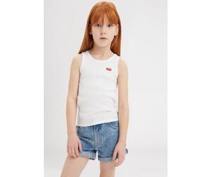 Ripptanktop LEVI'S KIDS "LVG MEET AND GREET RIBBED TANK", Mädchen, Gr. 10 (140), weiß (hellweiß), Obermaterial: 95% Baumwolle, 5% Elasthan, unifarben, Rundhals, Tops, for GIRLS (79129119-10) hellweiß