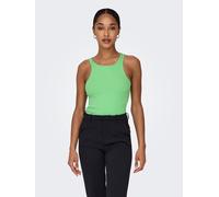Ripptanktop ONLY "ONLKENYA RIB TANK TOP JRS NOOS", Damen, Gr. XS, grün (spring bouquet), Jersey, Obermaterial: 95% Baumwolle, 5% Elasthan, unifarben, regular fit normal, Rundhals, Tops Ripptanktop (18