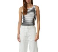 Ripptanktop S.OLIVER, Damen, Gr. 36, sanftes weiß stripe, Rippware, Obermaterial: 95% Baumwolle, 5% Elasthan, gestreift, slim fit taillenbedeckt, Rundhals, Tops Ripptanktop, mit Rippstruktur (90572915