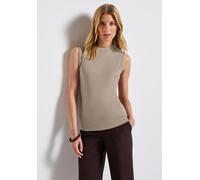 Ripptanktop STREET ONE, Damen, Gr. 42, beige (morning beige), Jersey, Obermaterial: 63% Modal, 37% Polyester, Strukturmuster, unifarben, regular fit normal, Rundhals, Tops, mit Rippstruktur (81263528-