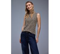 Ripptanktop STREET ONE, Damen, Gr. 42, molten earth, Jersey, Obermaterial: 48% Baumwolle, 48% Modal, 4% Elasthan, körpernah hüftbedeckend, Rundhals, Tops, im Leo-Look / Animal-Print (74026869-42) molt