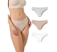 Risalti Bambus Unterwäsche Damen Brazilian Nahtlos 3 STK - Seamless Slips Damen Elastisch aus Bambusviskose, Nahtlose Unterhosen Atmungsaktiv und Hypoallergen - Made in Italy