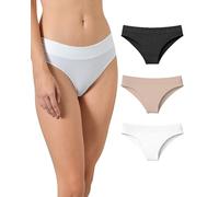 Risalti Bambus Unterwäsche Damen Brazilian Nahtlos 3 STK - Seamless Slips Damen Elastisch aus Bambusviskose, Nahtlose Unterhosen Atmungsaktiv und Hypoallergen - Made in Italy
