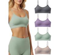 Risalti BH Damen Ohne Bügel Schmale Träger Eco Friendly 4Stk - Bustier Damen Nahtloser, Seamless Bralette aus weicher Mikrofaser Yees Green, Atmungsaktiv und Nachhaltig, Made in Italy