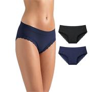 Risalti Slip Damen Spitze Letizia 2 STK - Unterhosen Damen Spitze, Unterwäsche Frauen, Seamless Slips Damen, Weicher als Unterhosen Damen Baumwolle - Made in Italy