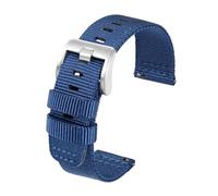 Risdany 20 mm bis 22 mm breit, Nylon-Uhrenarmband, geeignet für lässige Sportbekleidung, stilvoller und langlebiger Ersatz.,Blau,20 mm