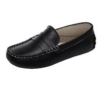 rismart Kinder Mokassins Loafer Jungen Mädchen Schlüpfen Bequem Lässig Elegant Flache Schuhe Schwarz,36.5