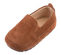 rismart Kleiner Junge Schuhe Kleinkind Mokassin Flach Schlüpfen rutschfest Slipper Braun,28