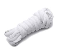rismart Oval Sportlich Schnürsenkel - Halbrund Flachsenkel für Fußballschuhe und Sneaker (Weiß,260cm(1 Paar))