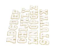 Riuulity Gestickte Dekorative Buchstaben-Aufnäher, Einfach zu Verwenden, Zum Aufbügeln, Zum Reparieren von Kleidung, weiß, 26 Stück, für DIY-Kleidung, Haushalt