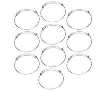 Riuulity Verstellbarer, Erweiterbarer Edelstahl-Armreif, 1,6 Mm, Armband-Set mit Glatter Oberfläche für die DIY-Schmuckherstellung, 10-teiliges Stahl-Armband-Set