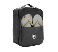 Riuulity wasserdichte Reise-Schuhtasche, Fasst 3 Paar Schuhe, 3-lagige Aufbewahrungstasche für Fitnessstudio, Fußball, Tanzschuhe, mit Reißverschluss, Geeignet für Reisen, Büropersonal, (Black)