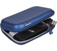 RIVACASE Tasche für Festplatten bis 2.5“ - Schickes Hart Case aus wetterbeständigen Material und Platz für Zubehör - Blau