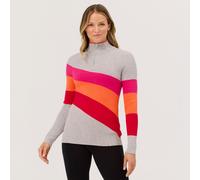 Riva Zip Neck Strickpullover Damen - silver - M