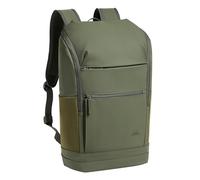 Rivacase Rucksack Eleganter Eco 20L – 15,6 Zoll Laptop, wasserdicht RPET-PU Leder, olivgrün
