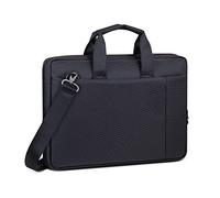 RIVACASE Laptoptasche bis 15.6“ - Kompakte Tasche mit zusätzlich gepolsterten Notebookfach und viel Stauraum - Schwarz