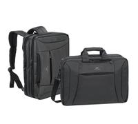RIVACASE 8290 Tasche für Laptops bis 15.6" - Wandelbare 2 in 1 Notebooktasche/Rucksack mit stoßdämpfendem Innenmaterial - Schwarz