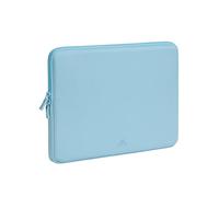 RIVACASE ECO Laptophülle 13,3-14 Zoll - 34,5x24x3 cm- Notebook Hülle Pastellblau für Damen und Herren - Wasserabweisende MacBook Hülle - Computertasche für Arbeit Uni Reisen