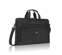 Rivacase kompakte Laptoptasche, Notebooktasche bis 17,3 Zoll Laptop - moderne, schlanke gepolsterte Schultertasche für Arbeit Uni und Business/Schwarz