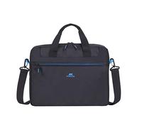 Rivacase kompakte Notebooktasche, Laptoptasche bis 14 Zoll - Gepolsterte Schultertasche mit weichen Tragegriffen und einem abnehmbaren verstellbaren Schultergurt/Schwarz