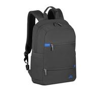 Rivacase Laptop Rucksack 15L bis 15,6 Zoll - 29 x 45 x 12 cm. - wasserabweisender Tagesrucksack für Damen und Herren - Urban Backpack für Business, Freizeit, Sport, Uni (Schwarz)