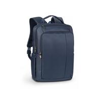 Rivacase Laptop Rucksack bis 15,6 Zoll - leichter und trendiger Stadtrucksack mit extra gepolsterten Seiten - schlicht und elegant- ein Fach für Dokumente und Tablet bis 10,1 Zoll (Blau)