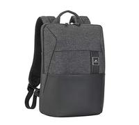 Rivacase Laptoprucksack bis 15,6 Zoll - eleganter Rucksack aus hochwertigem RPET Kunstleder, trendigem Melange-Gewebe und strapazierfähigem Polyester für MacBook Pro 16 und Ultrabooks