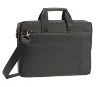 RIVACASE Laptoptasche bis 15.6“ - Kompakte Tasche mit zusätzlich gepolsterten Notebookfach und viel Stauraum - Schwarz