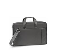 RIVACASE Laptoptasche für Notebooks bis 17,3 Zoll - Hochwertige Schultertasche mit zusätzlich gepolstertem Laptopfach - Hoher Komfort durch gepolsterte Tragegriffe / Grau