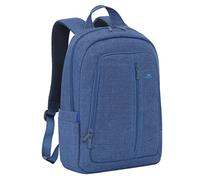 Rivacase Notebook Rucksack bis 15.6 Zoll - Stilvoller Laptoprucksack aus hochwertigem wasserabweisendem Material und extra verstärkten Seiten/blau