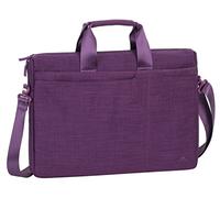 Rivacase Notebooktasche 13.3-17,3 Zoll - Gepolsterte Laptoptasche mit viel Platz für Zubehör, kompakte Umhängetasche für Damen und Herren wasserabweisend (Lila, 15,6 Zoll)